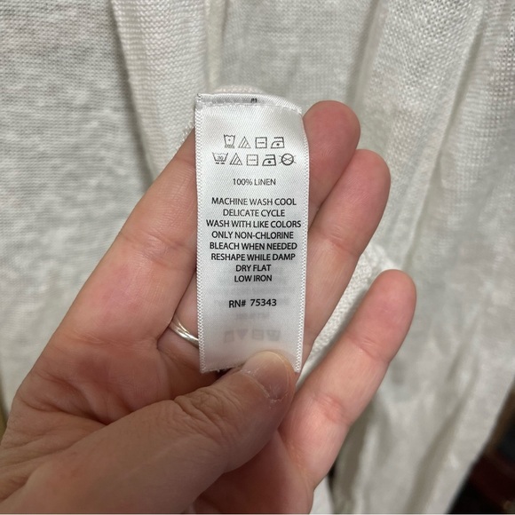 Rachel Zoe White 100% Linen Long Line Open Front Cardigan - Picture 10 of 12